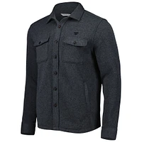 Men's Peter Millar Gray Fanatics Corporate Crown Sweater Button-Up Shirt Jacket