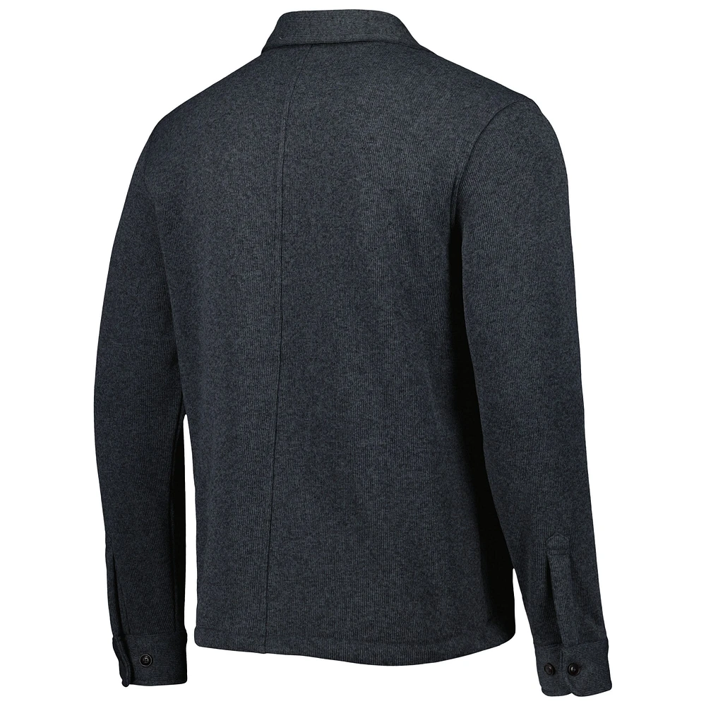 Men's Peter Millar Gray Fanatics Corporate Crown Sweater Button-Up Shirt Jacket