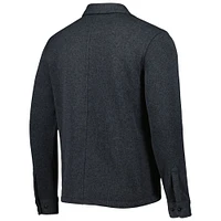 Men's Peter Millar Gray Fanatics Corporate Crown Sweater Button-Up Shirt Jacket