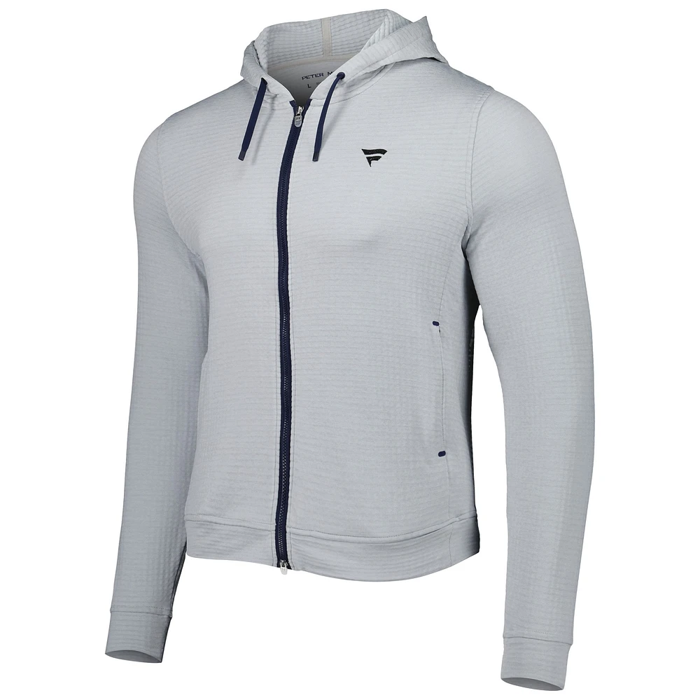 Men's Peter Millar Gray Fanatics Corporate Full-Zip Hoodie