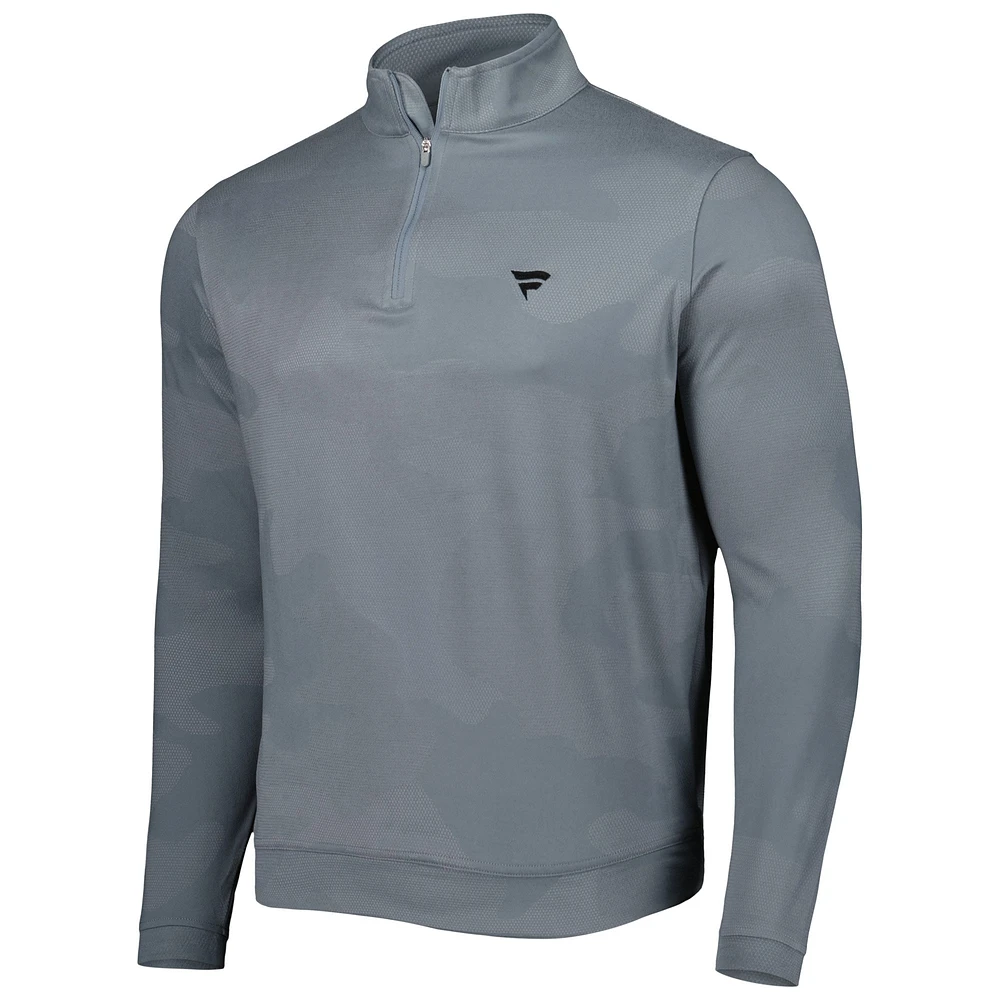 Haut zippé quart de tour en jacquard camouflage gris fanatiques Peter Millar pour homme
