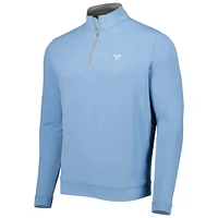 Men's Peter Millar Light Blue Fanatics Corporate Perth Quarter-Zip Top
