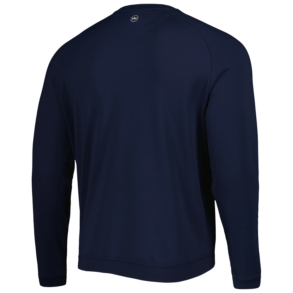 Men's Peter Millar Navy Fanatics Corporate Cradle Performance Raglan Pullover Sweatshirt