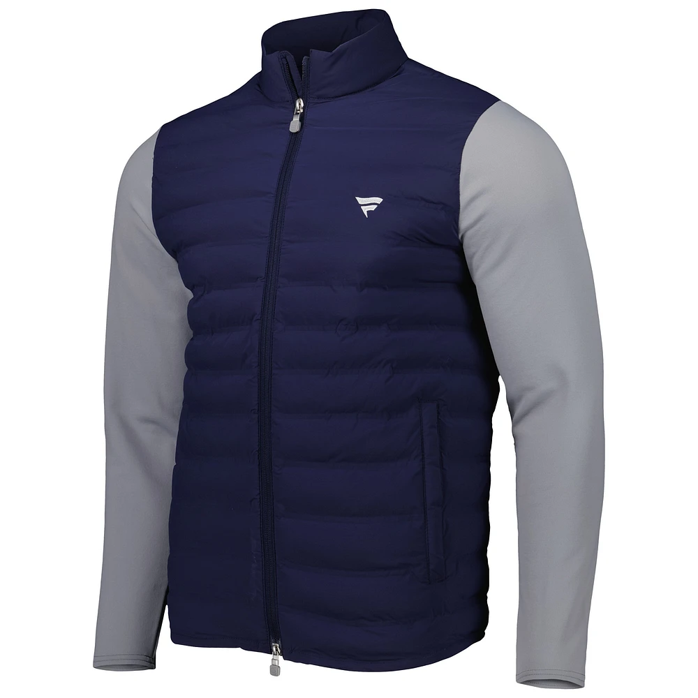 Men's Peter Millar Navy Fanatics Corporate Stitchless Baffle Hybrid Full-Zip Jacket