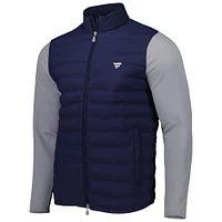 Men's Peter Millar Navy Fanatics Corporate Stitchless Baffle Hybrid Full-Zip Jacket