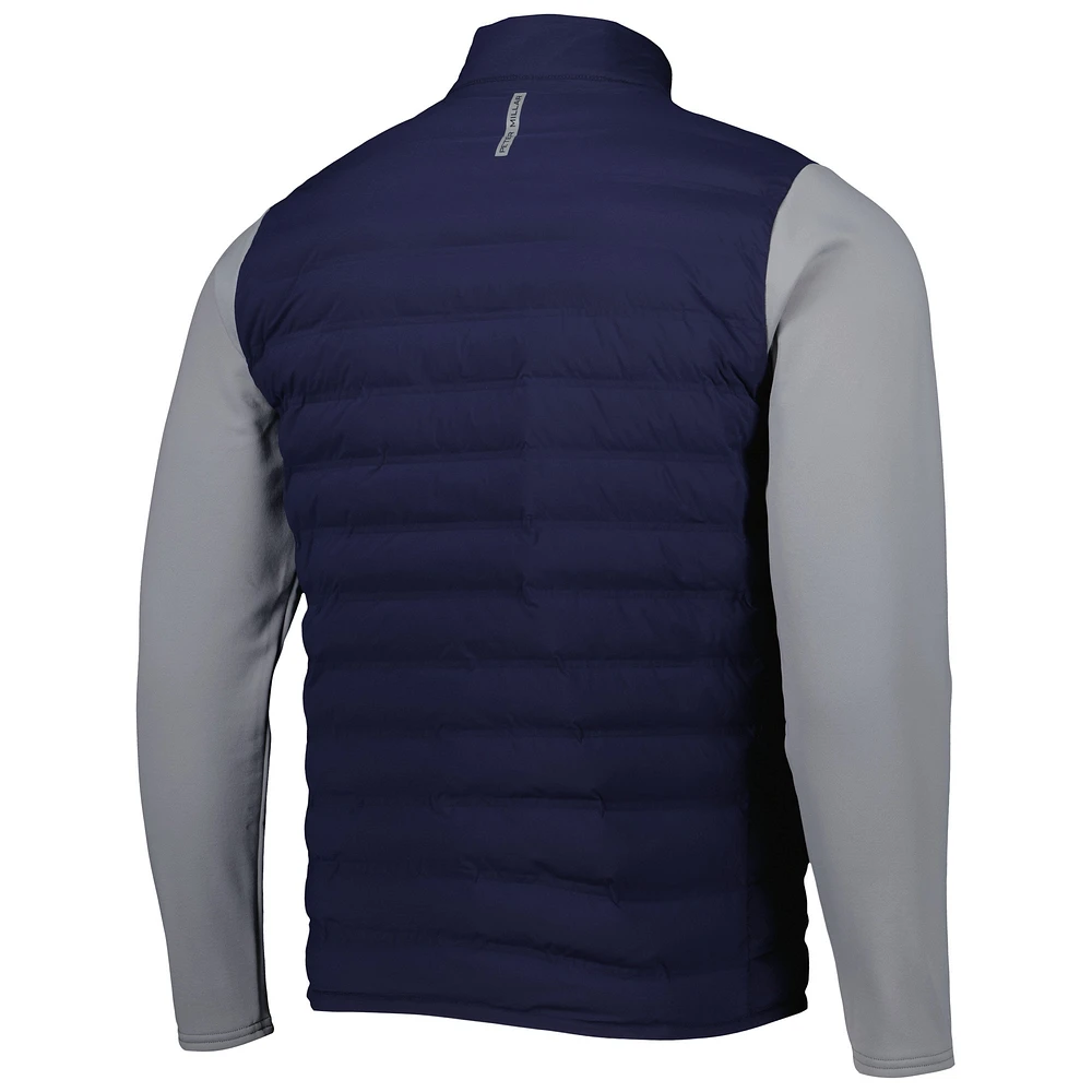 Men's Peter Millar Navy Fanatics Corporate Stitchless Baffle Hybrid Full-Zip Jacket