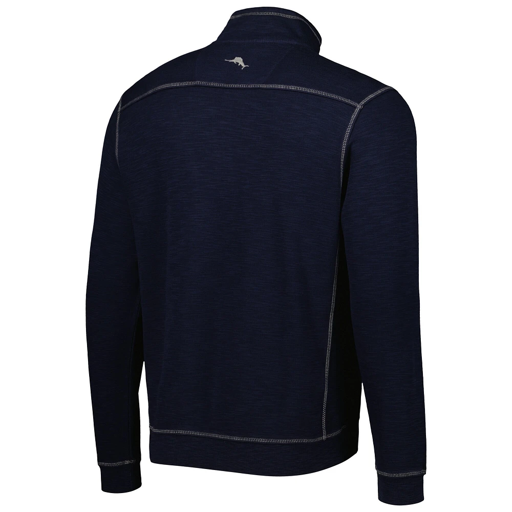 Pull zippé à trois mélanges Tommy Bahama Blue Fanatics Corporate Tobago Bay pour homme