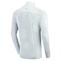 Men's Tommy Bahama Gray Fanatics Corporate Delray Frond IslandZone Half-Zip Jacket