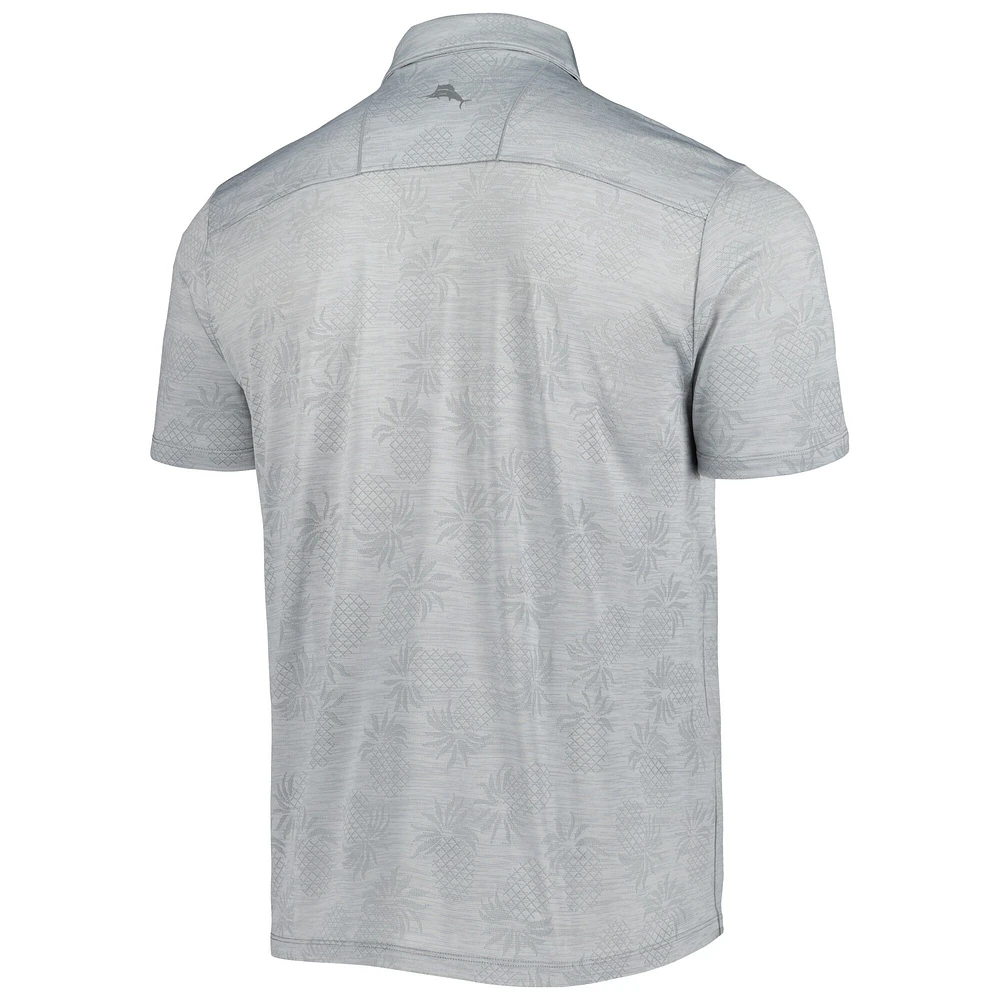 Polo Tommy Bahama gris Fanatics Corporate IslandZone Pineapple Palm Coast pour homme