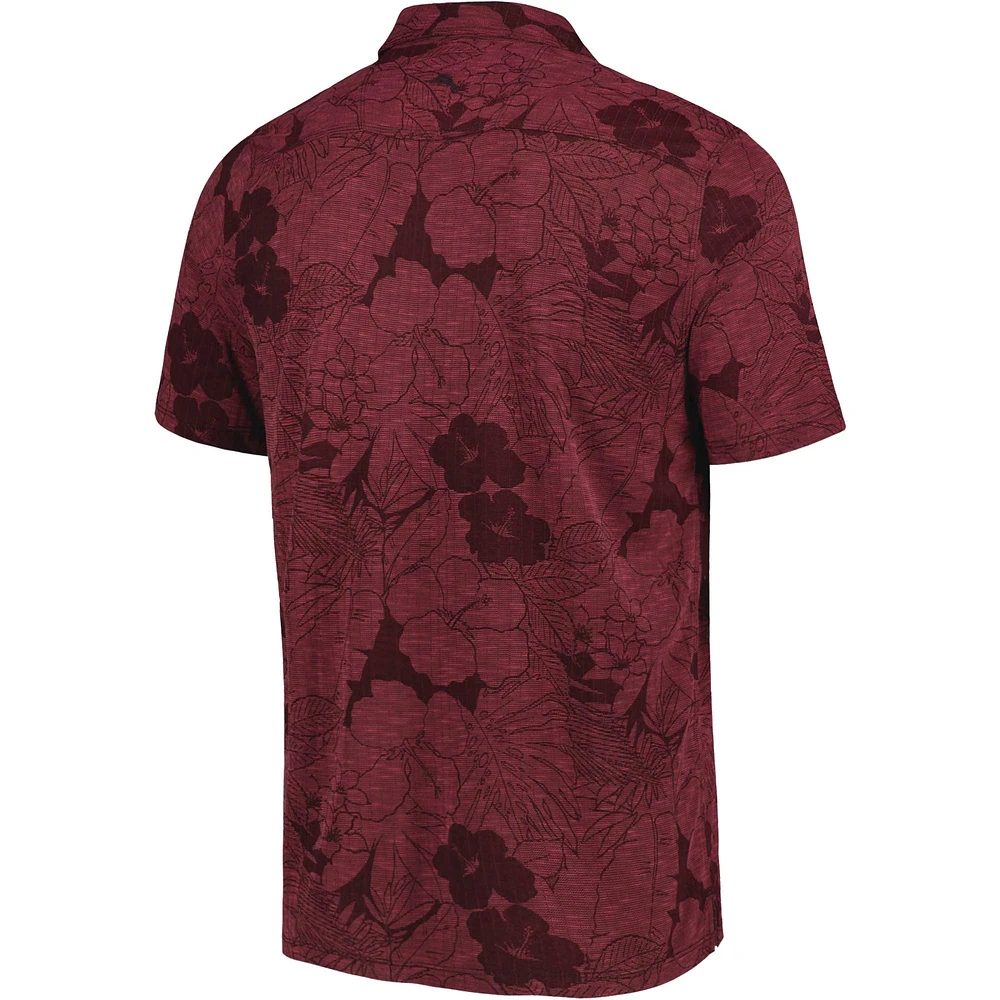 Men's Tommy Bahama Maroon Fanatics Corporate Miramar Blooms Polo