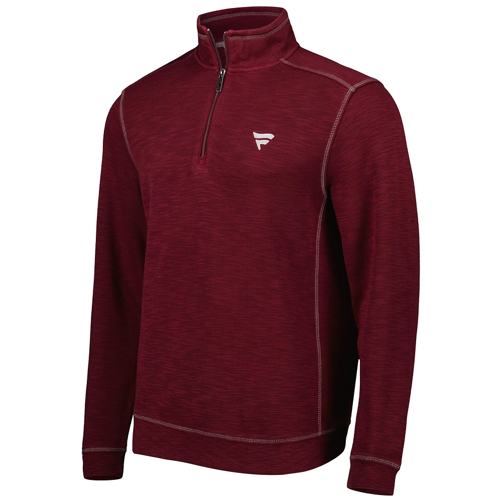 Men's Tommy Bahama Maroon Fanatics Corporate Tobago Bay Tri-Blend Quarter-Zip Pullover