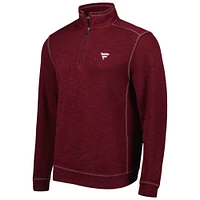 Men's Tommy Bahama Maroon Fanatics Corporate Tobago Bay Tri-Blend Quarter-Zip Pullover