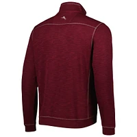 Men's Tommy Bahama Maroon Fanatics Corporate Tobago Bay Tri-Blend Quarter-Zip Pullover