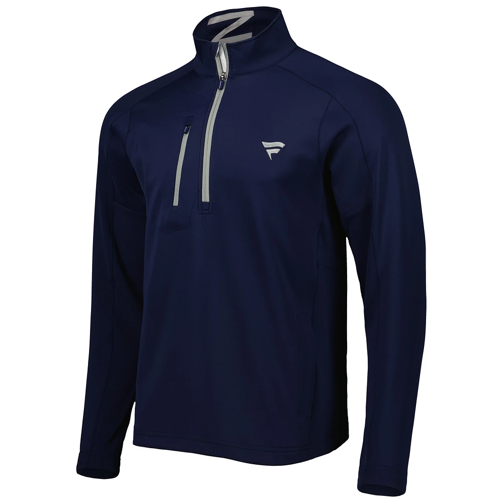 Men's Zero Restriction Navy Fanatics Corporate Z500 Raglan Quarter-Zip Top
