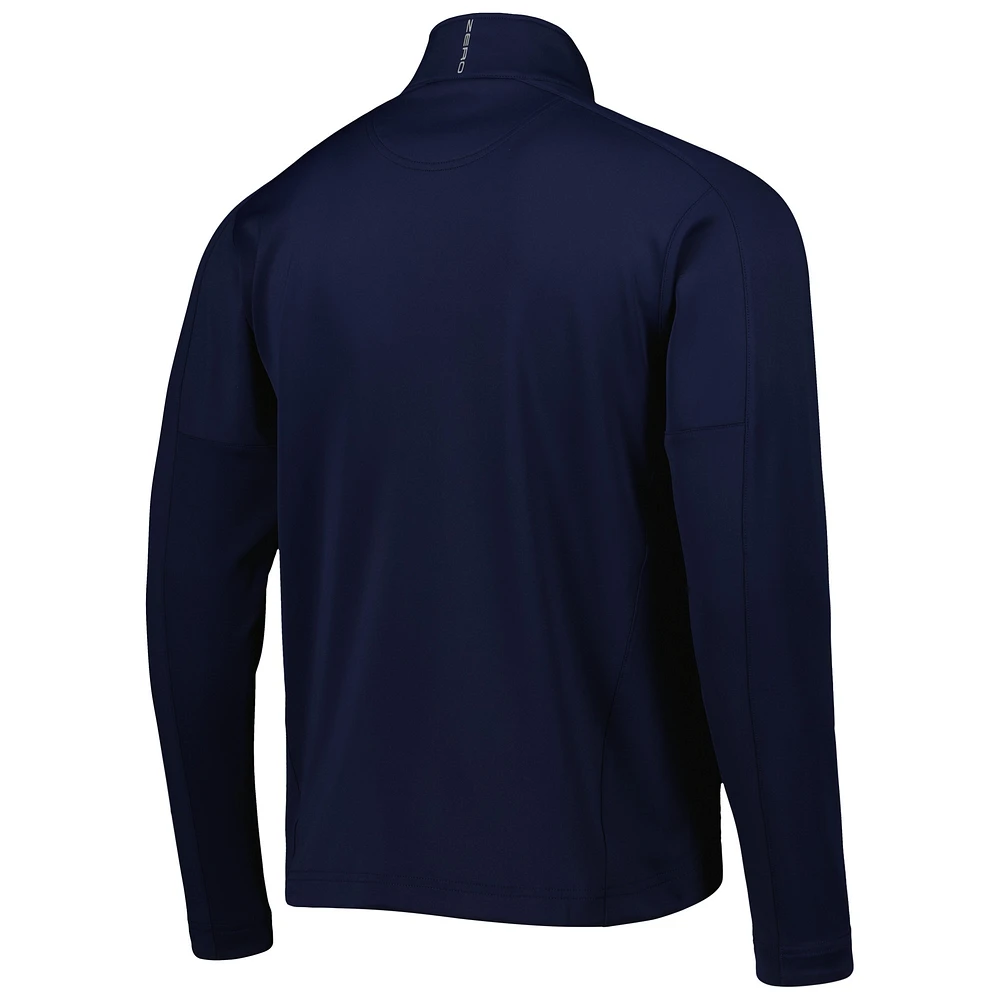 Men's Zero Restriction Navy Fanatics Corporate Z500 Raglan Quarter-Zip Top
