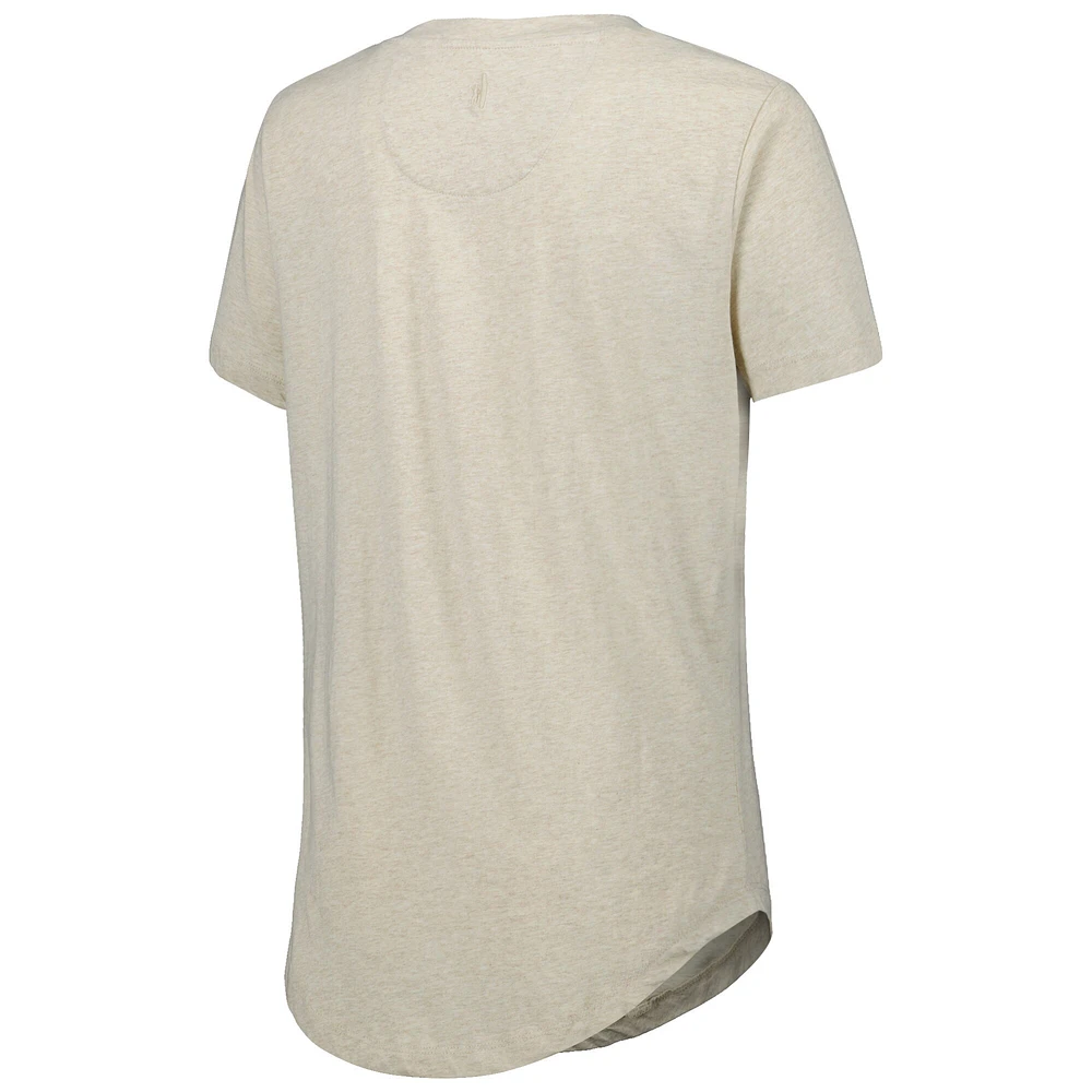 T-shirt col en V pour femme Oatmeal Fanatics de Johnnie-O