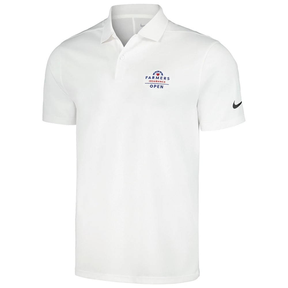 Men's Nike White Farmers Insurance Open Victory Performance Polo