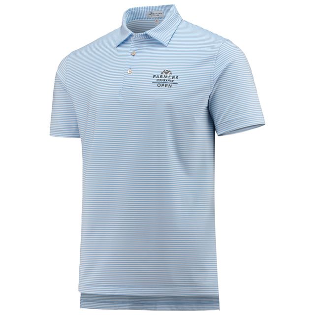 P3T FARMIN BLEU CLAIR BLANC 22 FARMER'S INSURANCE HALES PERFORMANCE JERSEY POLO POLMEN
