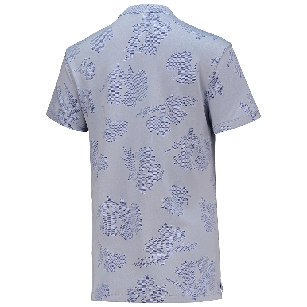 Women's Nike Lavender Farmers Insurance Open Floral Victory Performance V-Neck Polo