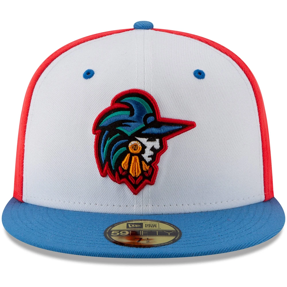 Men's New Era White/Blue Guerreros de Fayetteville Copa la Diversion 59FIFTY Fitted Hat