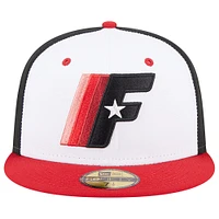 Men's New Era White Fayetteville Woodpeckers Theme Nights 1970s  59FIFTY Fitted Hat