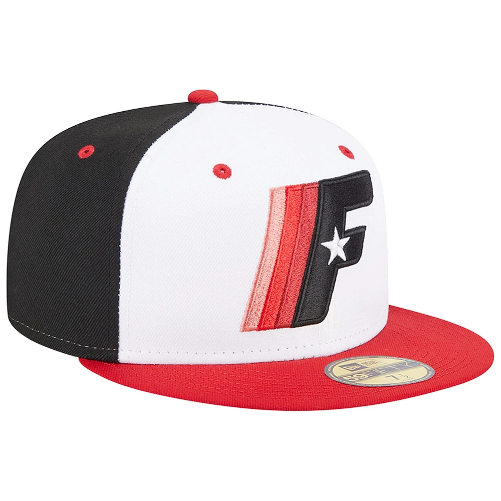 Men's New Era White Fayetteville Woodpeckers Theme Nights 1970s  59FIFTY Fitted Hat