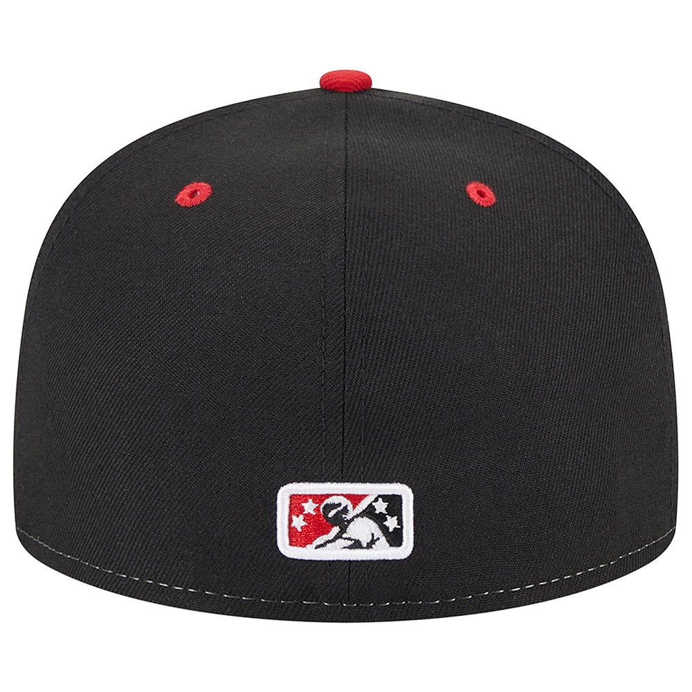 Men's New Era White Fayetteville Woodpeckers Theme Nights 1970s  59FIFTY Fitted Hat