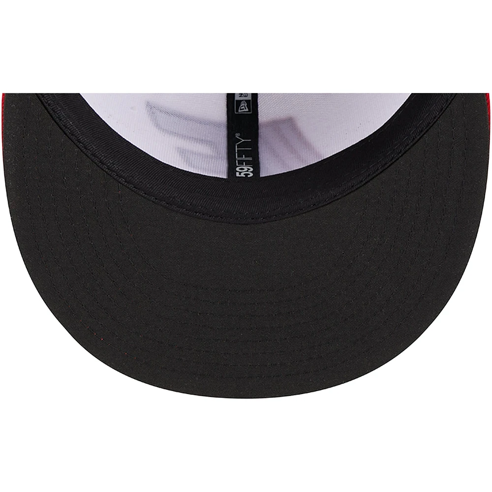 Men's New Era White Fayetteville Woodpeckers Theme Nights 1970s  59FIFTY Fitted Hat