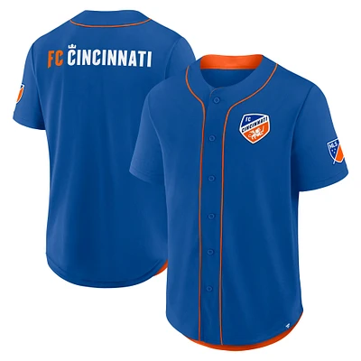Maillot de baseball bleu fanatiques FC Cincinnati Injury Time pour homme
