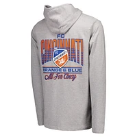 Men's Gray FC Cincinnati Heavy Hoodie Long Sleeve T-Shirt