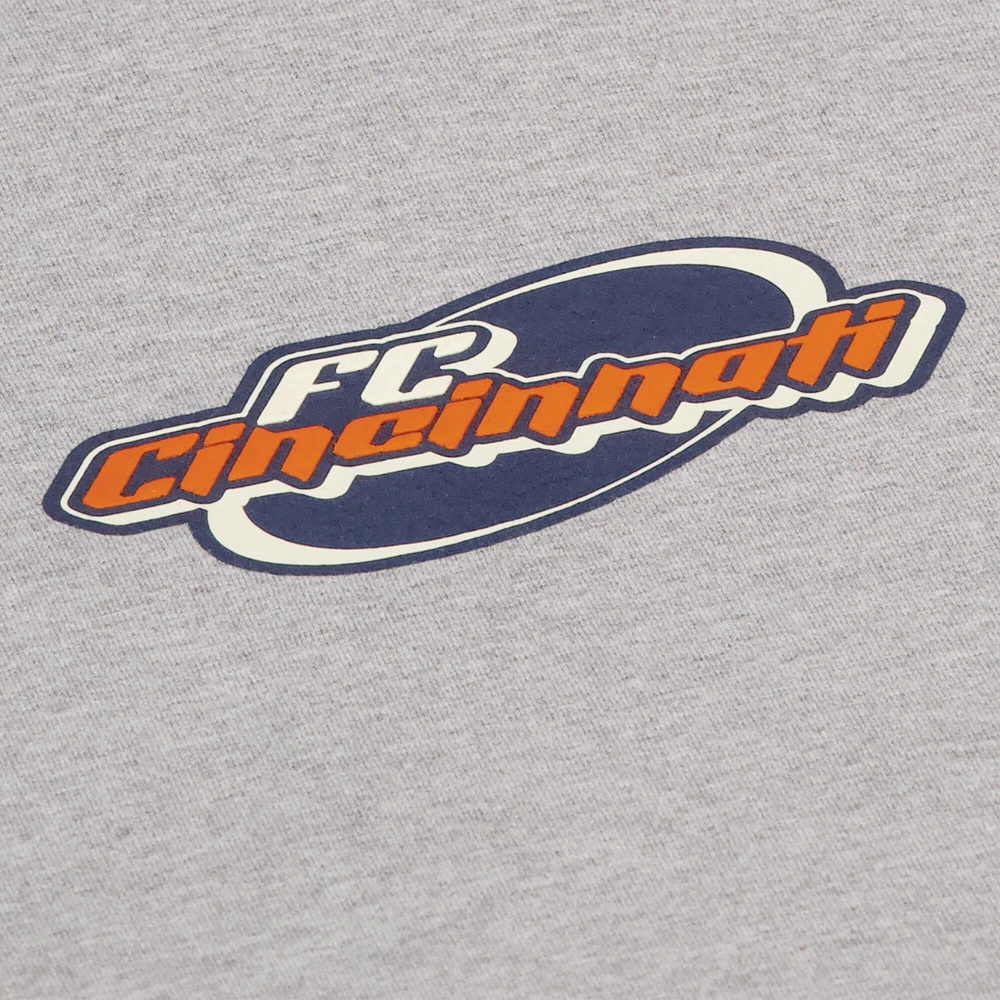 Men's Gray FC Cincinnati Heavy Hoodie Long Sleeve T-Shirt
