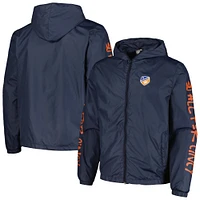 Sweat à capuche et coupe-vent entièrement zippé bleu marine FC Cincinnati Graffiti pour hommes