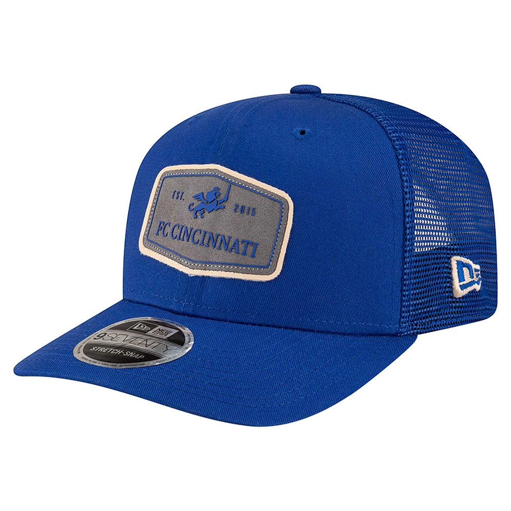 Men's New Era Blue FC Cincinnati Labeled 9SEVENTY Trucker Stretch-Snap Adjustable Hat