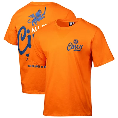 T-shirt décontracté pour homme avec inscription de l'équipe Orange FC Cincinnati
