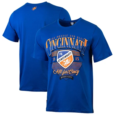T-shirt décontracté vintage années 90 pour homme, motif sport bleu Suède FC Cincinnati