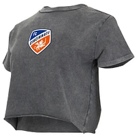 T-shirt court en tissu vieilli Concepts Sport Charcoal FC Cincinnati pour femme