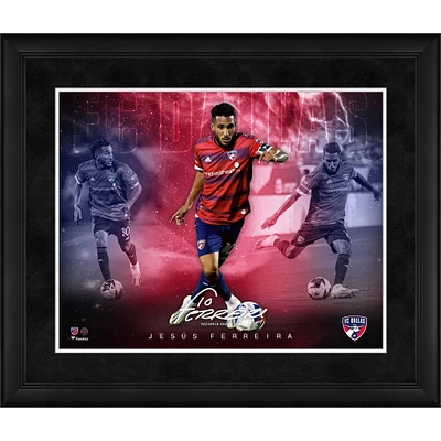 Collage encadré des stars du jeu du FC Dallas, 16" x 20" de Jesus Ferreira