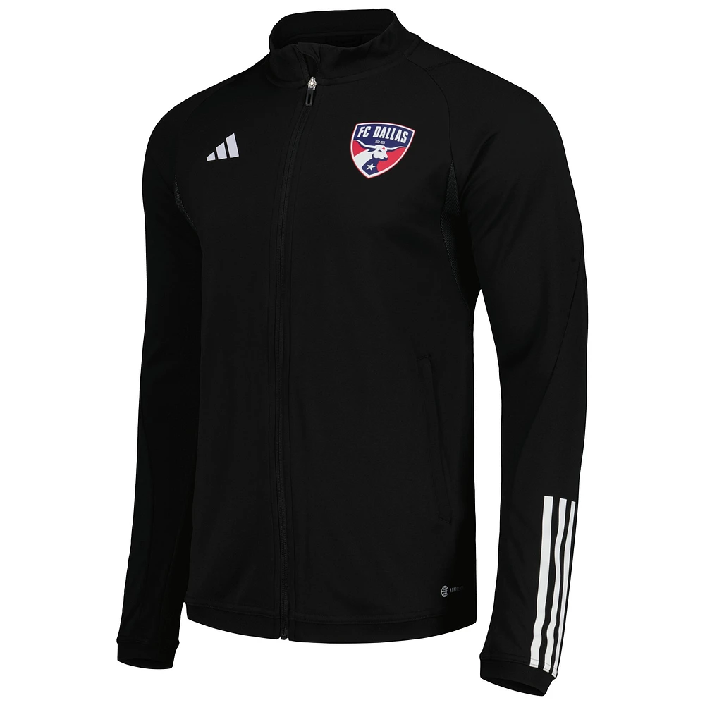 Men's adidas Black FC Dallas 2023 On-Field AEROREADY Full-Zip Training Top