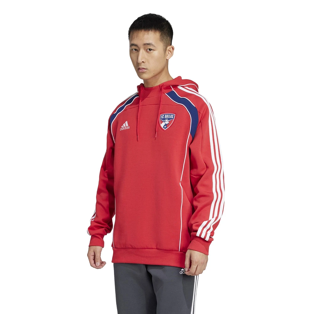 Sweat à capuche de voyage adidas FC Dallas 2025 pour homme Rouge