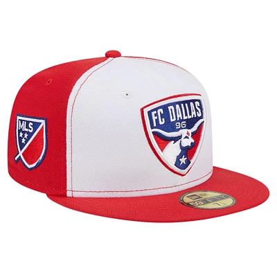 Casquette ajustée 59FIFTY New Era pour homme, blanc/rouge, FC Dallas 2024 Kick Off Collection