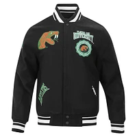 Men's Pro Standard Black Florida A&M Rattlers Crest Wool Full-Zip Jacket