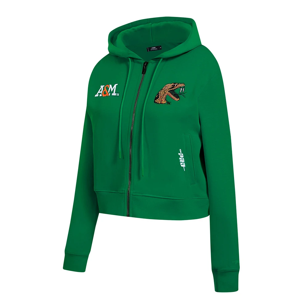 Women's Pro Standard Green Florida A&M Rattlers Game Day Sequin Full-Zip Hooded Jacket