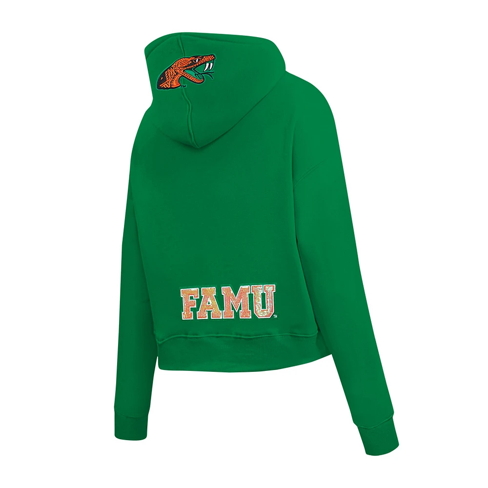 Women's Pro Standard Green Florida A&M Rattlers Game Day Sequin Full-Zip Hooded Jacket
