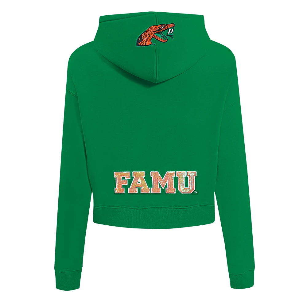 Women's Pro Standard Green Florida A&M Rattlers Game Day Sequin Full-Zip Hooded Jacket