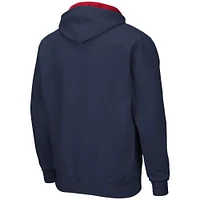 Men's Colosseum Navy Florida Atlantic Owls Arch & Logo 3.0 Full-Zip Hoodie