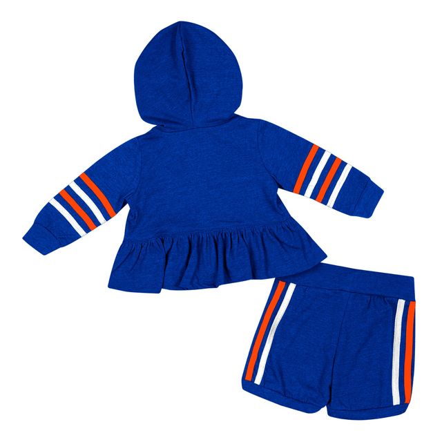 Ensemble sweat à capuche et short entièrement zippé pour fille Colosseum Royal Florida Gators Spoonful