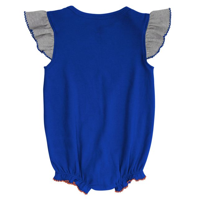 Filles nouveau-né et nourrisson Royal/Heather Grey Florida Gators All The Love Body Bavoir chaussons
