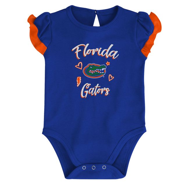 Ensemble body deux pièces pour filles, nouveau-né et nourrisson, Royal/Orange, Florida Gators Too Much Love