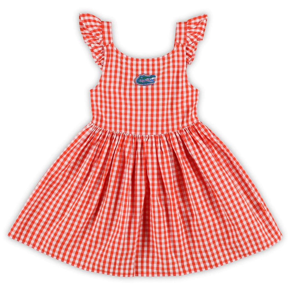 Girls Toddler Garb  Orange Florida Gators Constance Gingham Dress