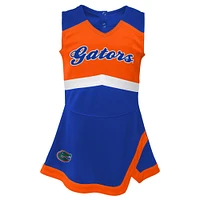 Girls Toddler Royal/Orange Florida Gators Two-Piece Cheer Captain Jumper Dress & Bloomers Set